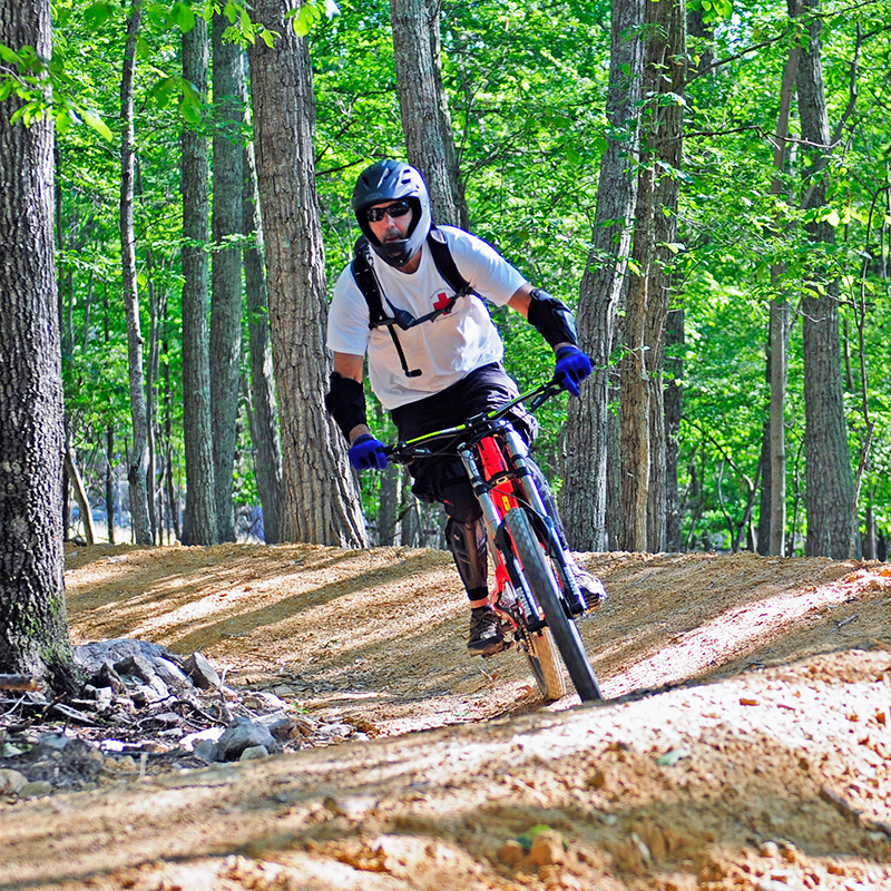 A Mountain Bike Patroller at Massanutten Resort