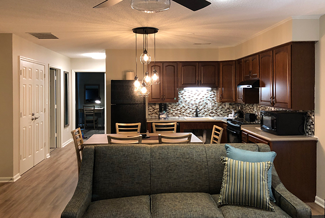 Condo living room & kitchen at Massanutten Resort
