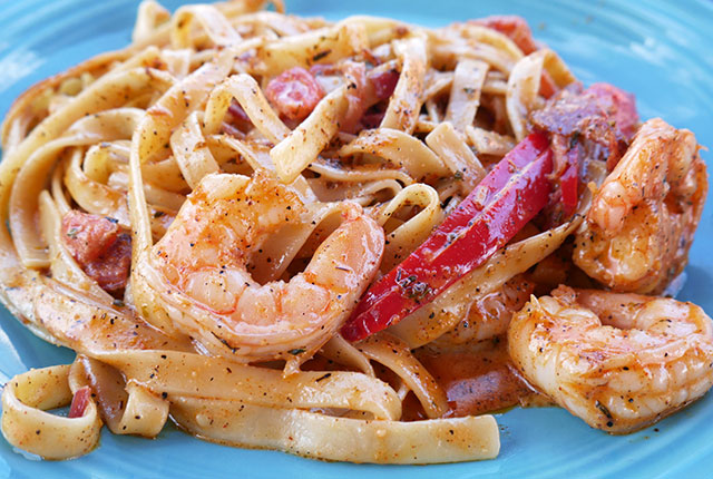 Shrimp pasta at Massanutten Resort